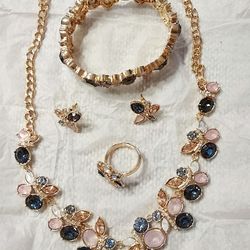 Necklace, Earrings, Bracelet And Ring #8 Set $40.00