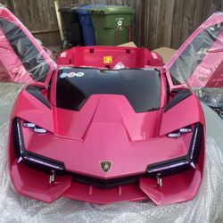 Brand New Real Paint Pink Power Wheels Lamborghini 12v Kids