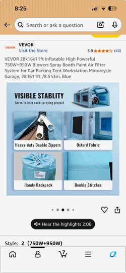 Portable paint booth
