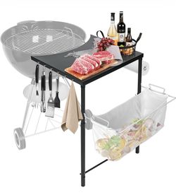 🥩ORGANIZE🥩 BBQ Adjustable Height Side Table for Weber Kettle 22/26 Master Touch