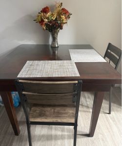 Wood Dining Table with 2 Chairs
