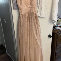 Rose Gold Formal Dress With Rose Gold Glitter Accent Thumbnail