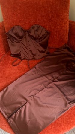 Never worn 2 piece satin set
