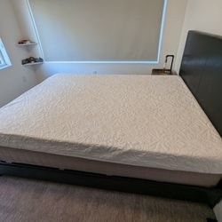 Queen Bed Frame, Box Spring and Free Mattress