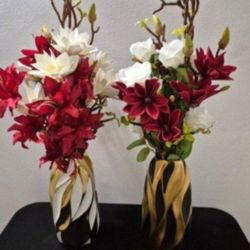 * NEW LOW PRICE * Ceramic Vases w Artificial  Magnolia / Rose / Lily Bouquets @ Lasting Creations