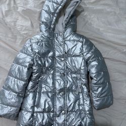 Amazon Essentials silver puffer jacket 3t