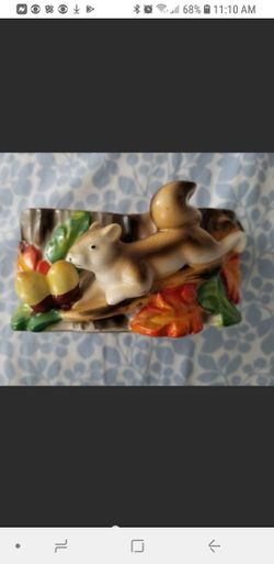 Vintage Ceramic Fall/Squirrel Vase