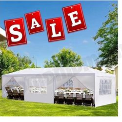 10'x 30' White Gazebo Wedding Party Tent Canopy With 6 Windows & 2 Sidewalls-8