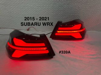 2015 To 2021 Subaru WRX STi Tail Light w/ Sequential Turn Signal LED Strip and LED Side Marker Brake Reverse