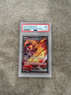 2025 POKEMON DRI EN-DESTINED RIVALS #229 ROCKET'S MOLTRES EX SPECIAL ILLUSTRATION RARE PSA 9