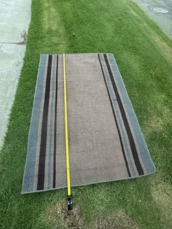Gray and Shades of Brown Striped Area Rug