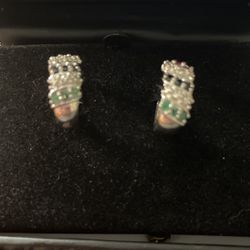 Fine Earings - Silver 925 with rubies,safires and emeralds 