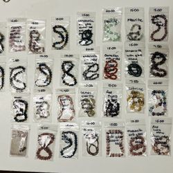 Huge Lot Of Gemstone Bracelets, Anklets. 