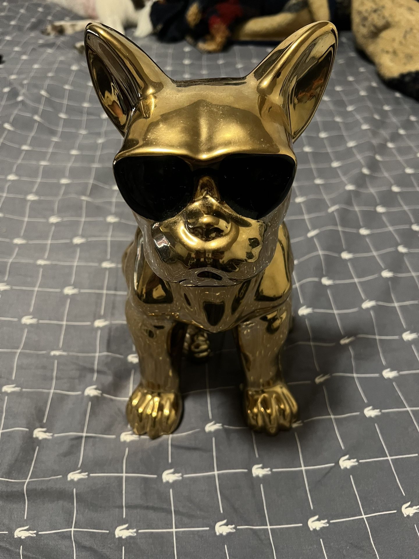 Golden Frenchie Pug Statue 