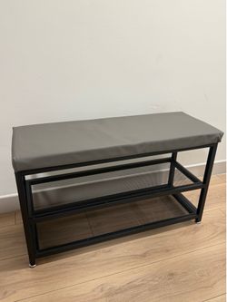 Black & Gray Shoe Bench for Home
