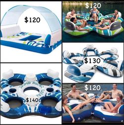NEW River Tubes ~ Island Floats ~ Canopy Island ~ Inflatable Coolers ~ Electric Pump