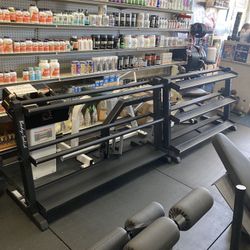 Two Three Tier Commercial Racks to fit Medicine Balls, Kettlebells, and Dumbbells