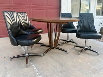 1960’s Chromcraft MCM Dining Set - Table + 4 Swivel Chairs