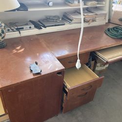 Large Heavy Duty Desk With Large Filling Cabinet