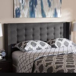 Beautiful Dark Fabric Queen Head Board (New In A Box 