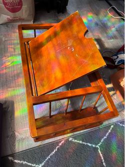 vintage wooden adjustable bed tray table