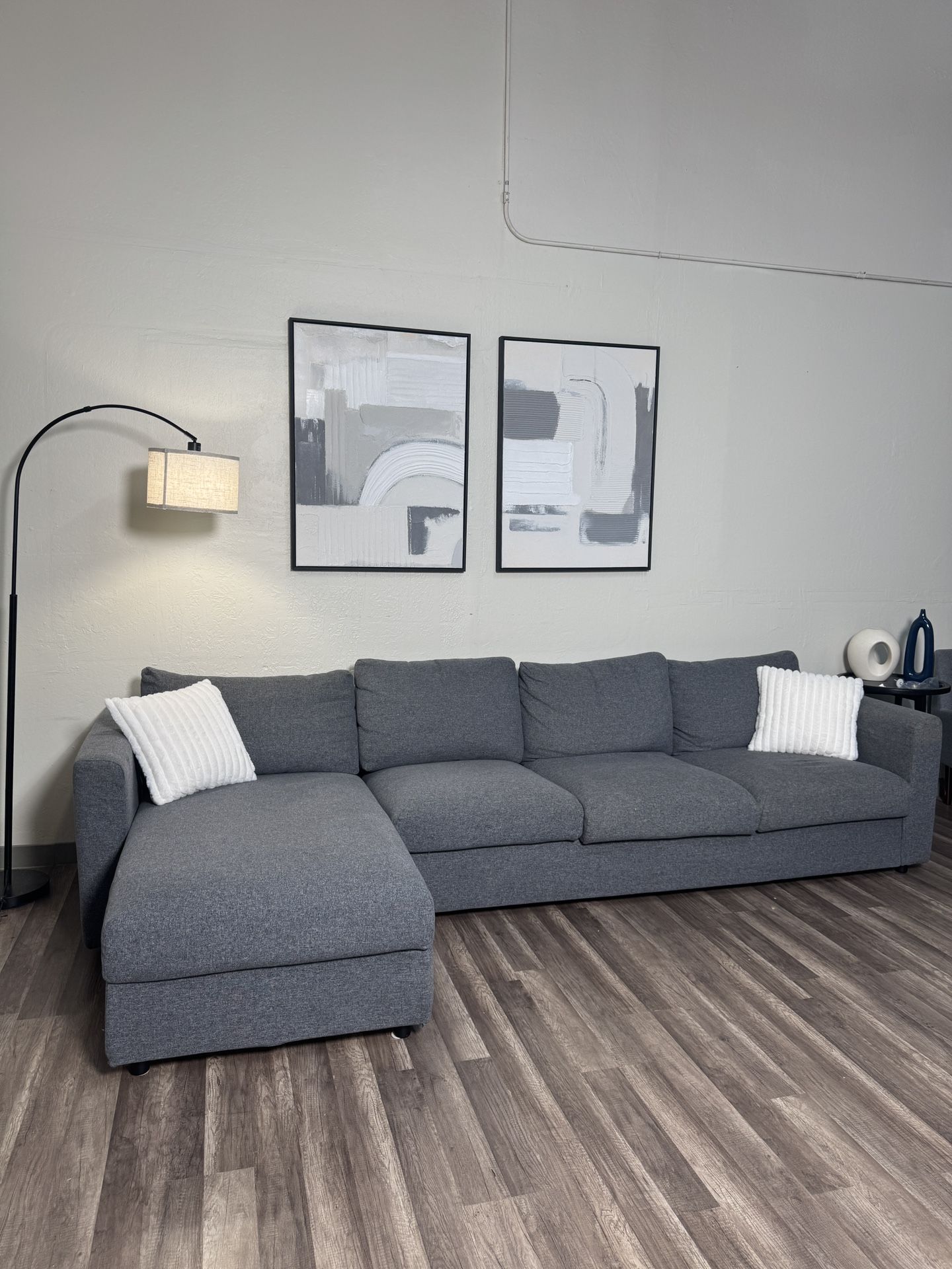 FREE DELIVERY Ikea Finnala Gray Sectional Couch Sofa Grey