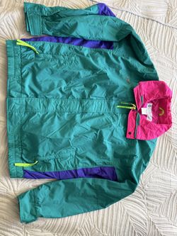 Vintage Columbia Bugaboo Jacket 90s Teal Pink Ski Nylon Coat Mens L