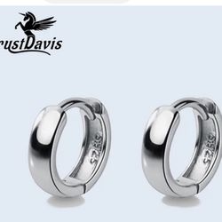 TrustDavis Man/Women's 925 Sterling Silver 1.2CM Hoop Earrings [aaaEAR89