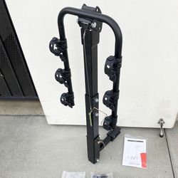 (NEW) in Box $49 Tilt Folding 3-Bike Hitch Mount Rack Bicycle Carrier for 2” Hitch w/ Straps 110 lbs Max