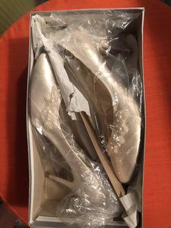 White Wedding Shoe With Pearls