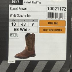 Ariat size 10 squared steel toe boots brand new