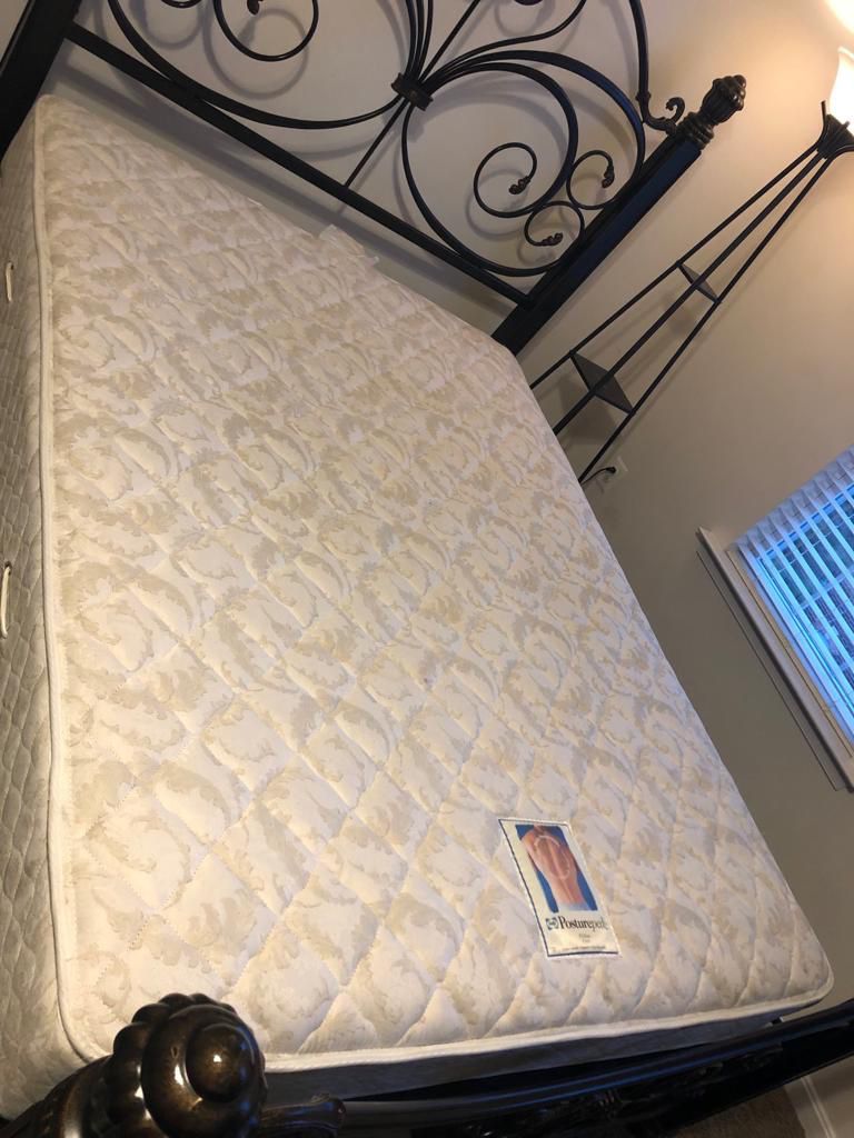 Queen size bed with mattress and base