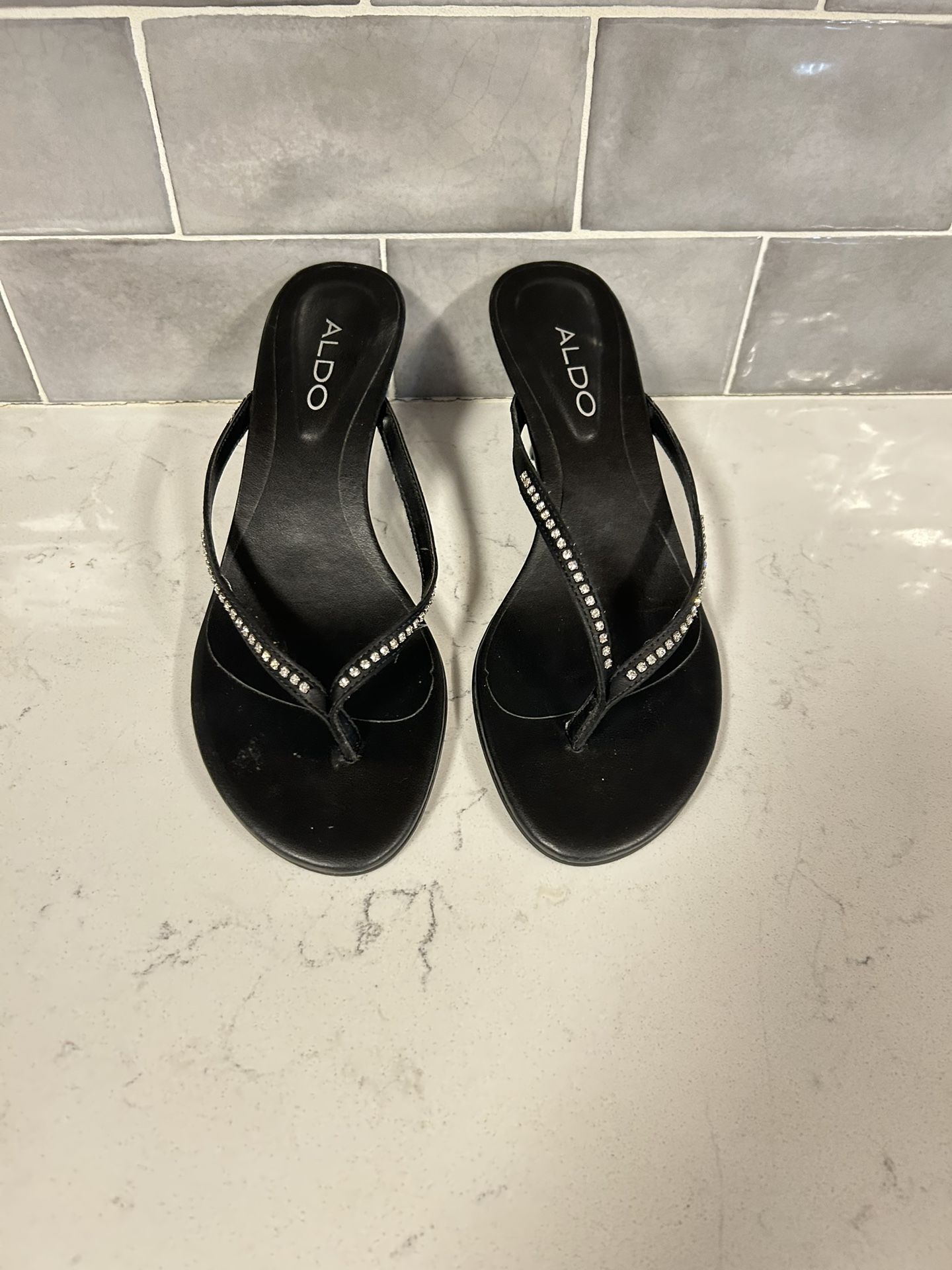 Women’s size 6 Aldo kitten heel with rhinestone accents