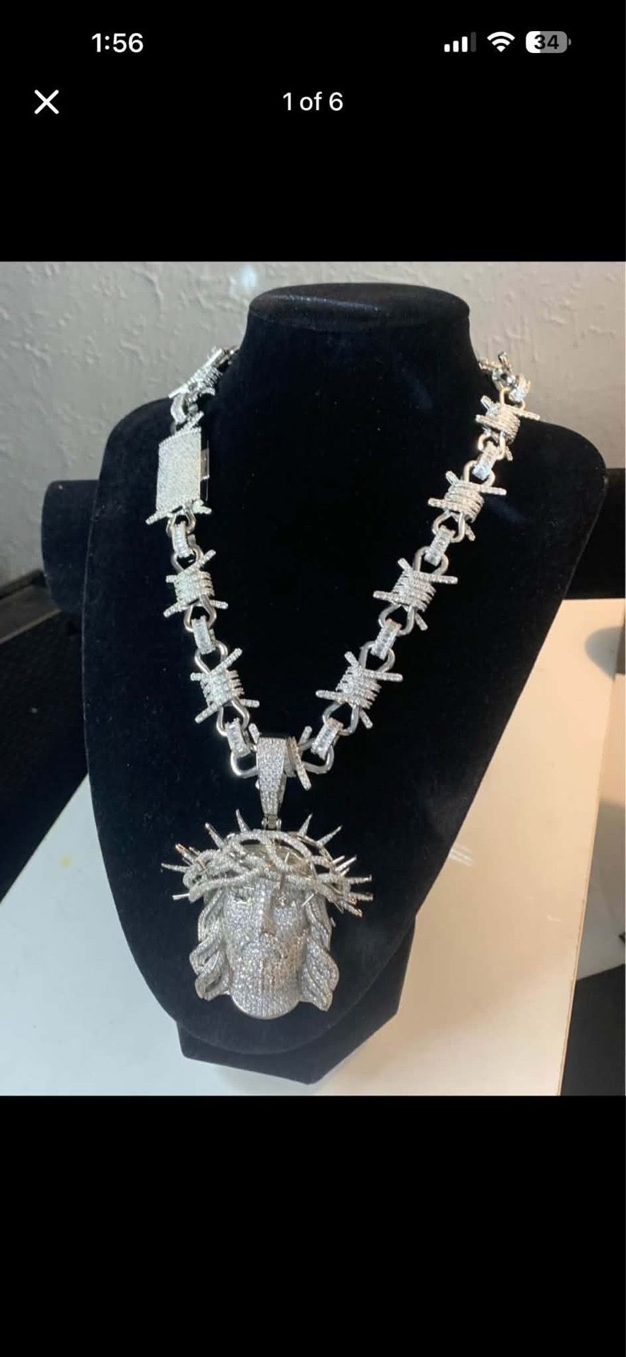 Custom Thorn Jesus chain vvs moissantite