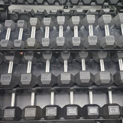 Complete Commercial Hex Dumbbell Set with Heavy-Duty Steel Rack – 5 lb to 75 lb