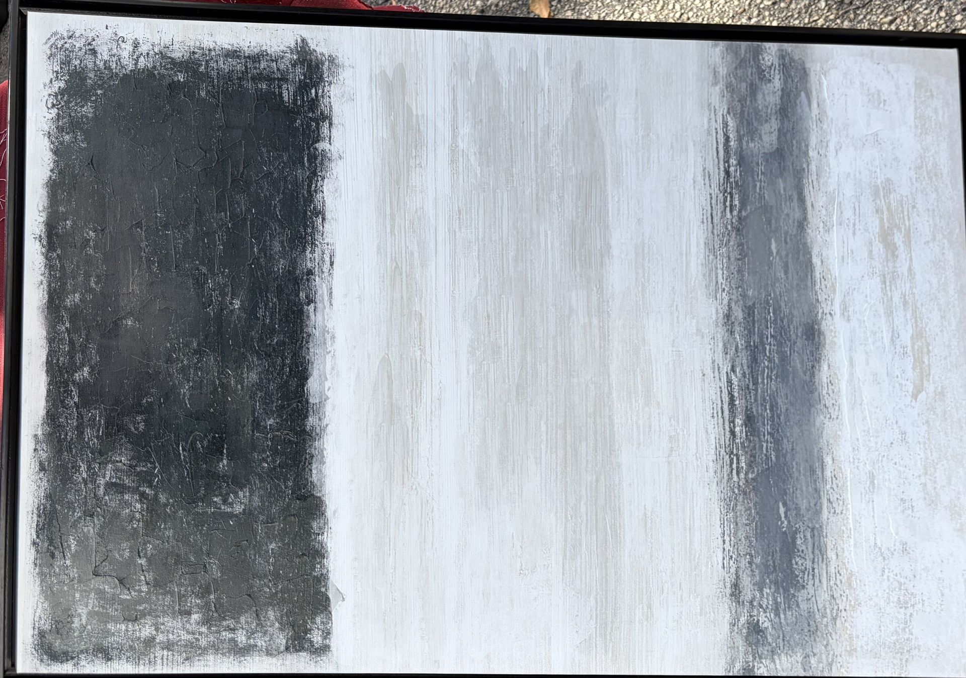 25 x 37 Textured Black Minimal Painting