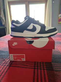 MEN'S NIKE DUNK LOW RETRO CASUAL SHOES Black/White/Black Size 12.5