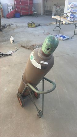 helium tank with rack