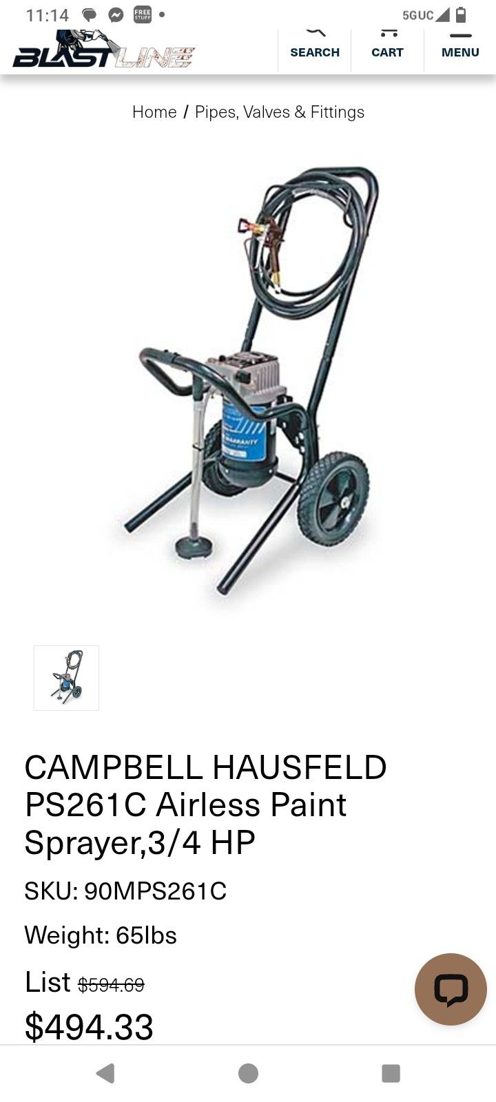 Campbell Hausfeld Airless Paint Sprayer