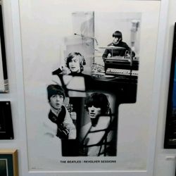 THE BEATLES REVOLVER SESSIONS HUGE FRAMED 5-FOOT PROMO DISPLAY JOHN LENNON PAUL McCARTNEY