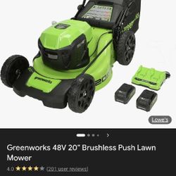 Greenworks 20" Push Electric Mower Brand With Drill  New