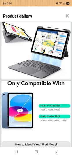 ESR for iPad (A16) 11th/10th Gen Case with Keyboard,
Ultra-Light Magnetic Detachable Kevboard Case. Stable Stand for Writing, Large Trackpad, Flex Ser