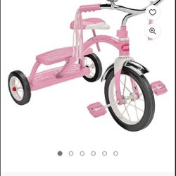Brand New Radio Flyer, Classic Pink Dual Deck Tricycle, 12" Front Wheel, Pink