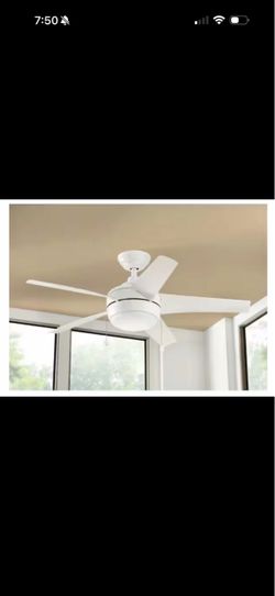 Home Decorators Collection Windward 44 in. LED Indoor Matte White Ceiling Fan