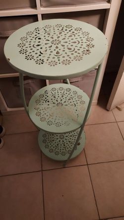 Small 3 tier table stand- teal