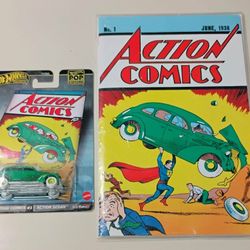 Superman Action Comics Hot Wheels Combo