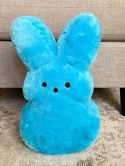 Large Blue Fuzzy Peeps Bunny Rabbit Plush Stuffed Toy 17” by Animal Adventure