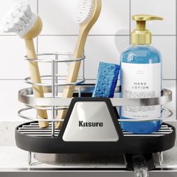 Kitchen Sink Caddy Organizer with Sponge Holder & Brush
