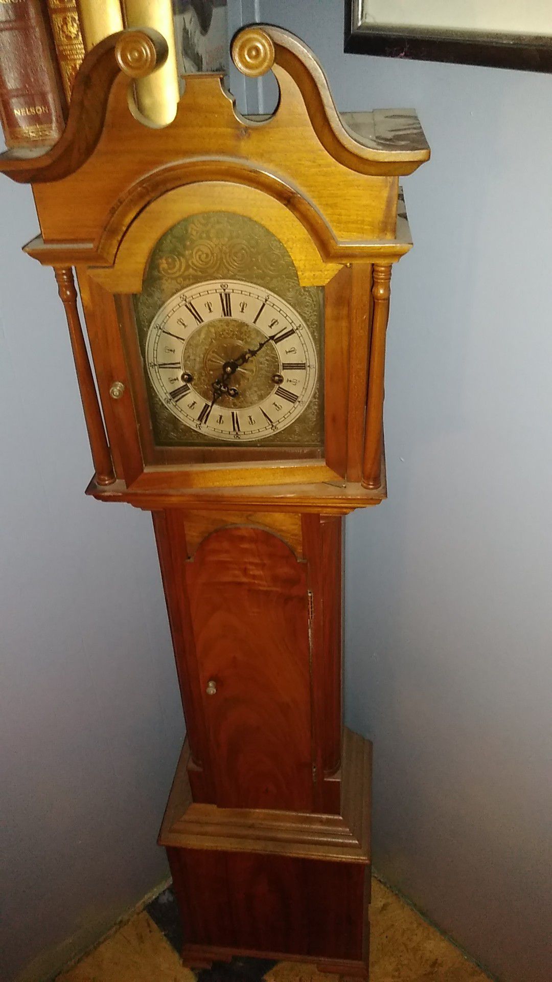 Antique miniature grandfather clock