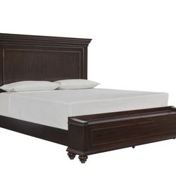 Brynhurst Dark Brown King Panel Storage Bed

